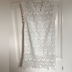 Elegant White Lace Sleeveless Top